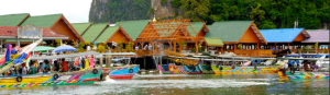 Floating Raft houses in Southern Thailand